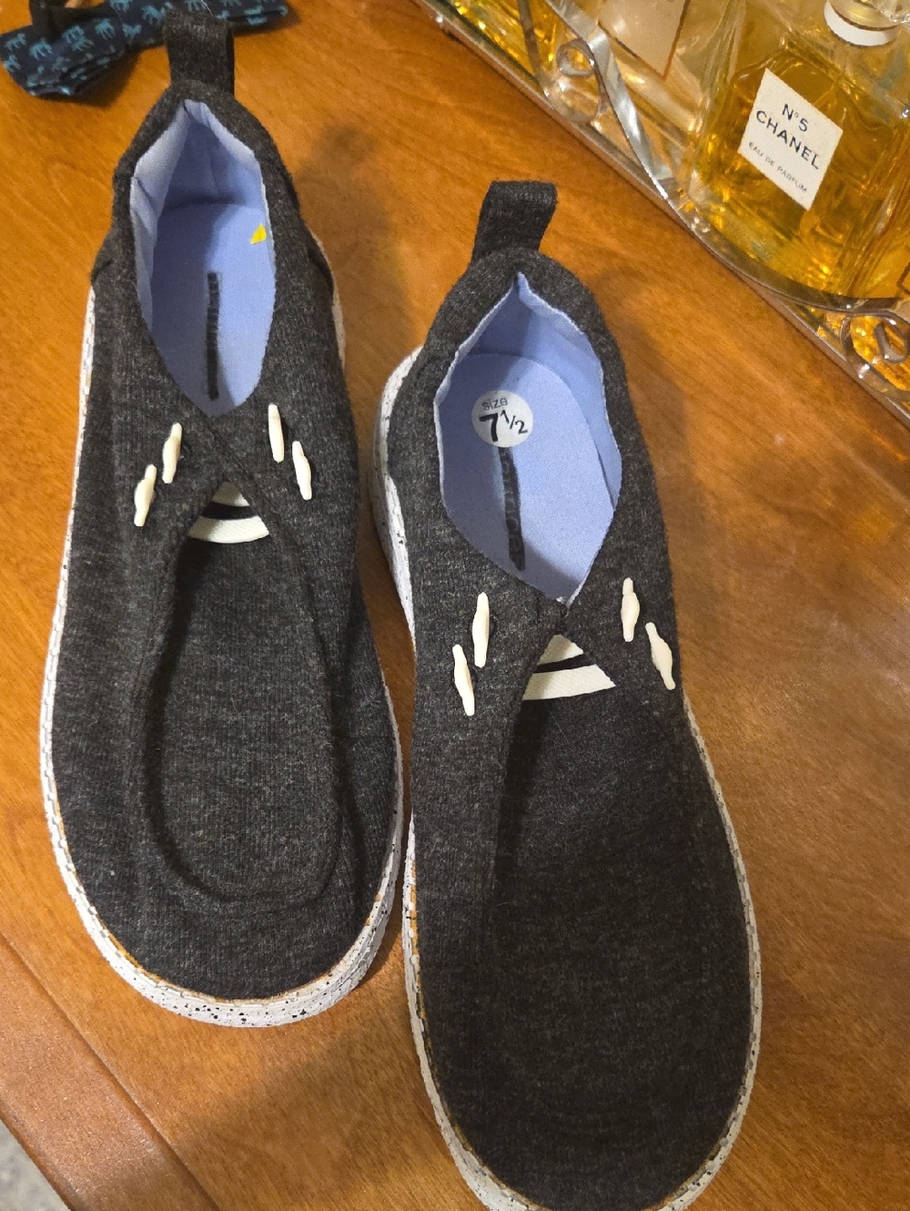 Women’s Slip-On Knit Sneakers in Charcoal Gray